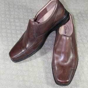 Clarks Cognac Leather Loafers 11M - LIKE NEW